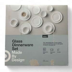 18 Piece White Glass Dinnerware Set